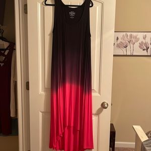 Torrid Super soft midi hi-lo black/purple/pink dip dress